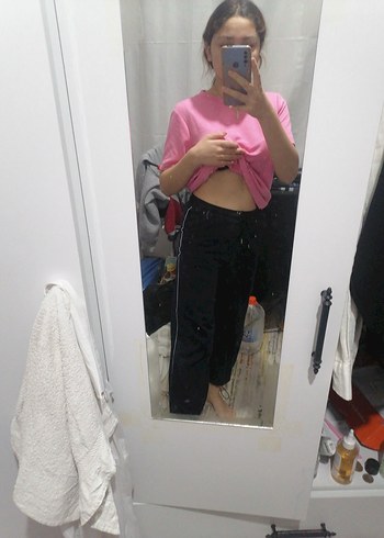 Yandan çizgili ayağı ipli eşofman - Görsel 2