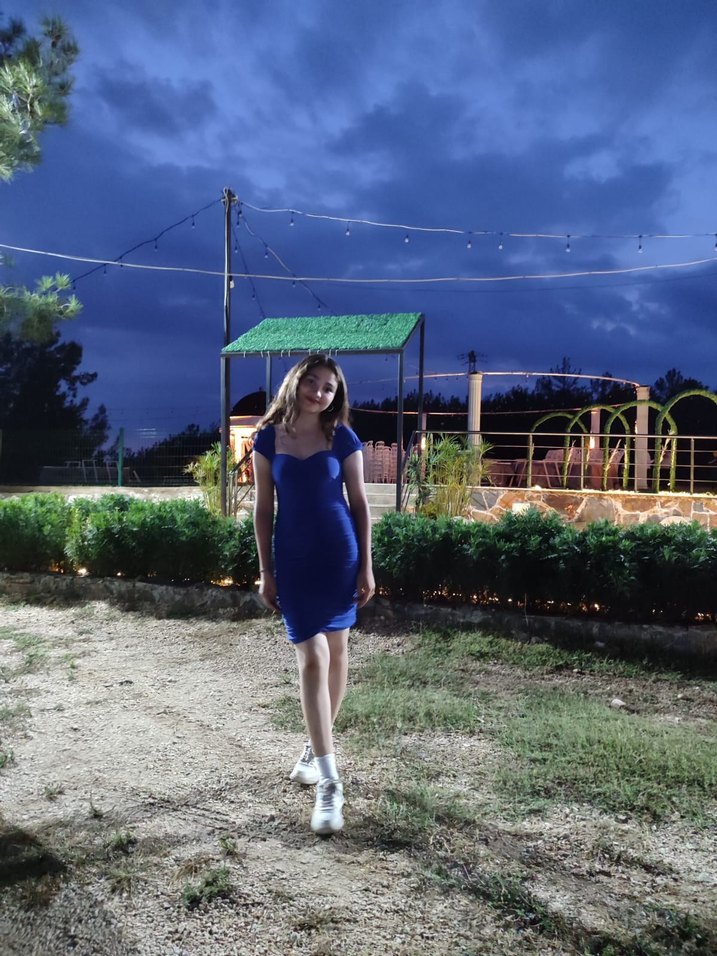 Parlak Mavi Straplez Midi Kadın Abiye Elbise - Görsel 2