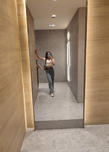 Batik Desenli Kadın Midi Kot Pantolon - Görsel 2