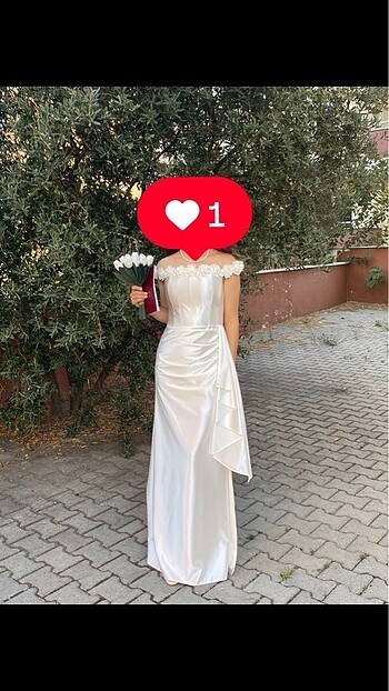 s Beden beyaz Renk Nikah- nişan elbisesi saten