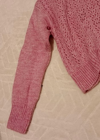 LC Waikiki Pembe Örgü Boğazlı Kadın Kazak