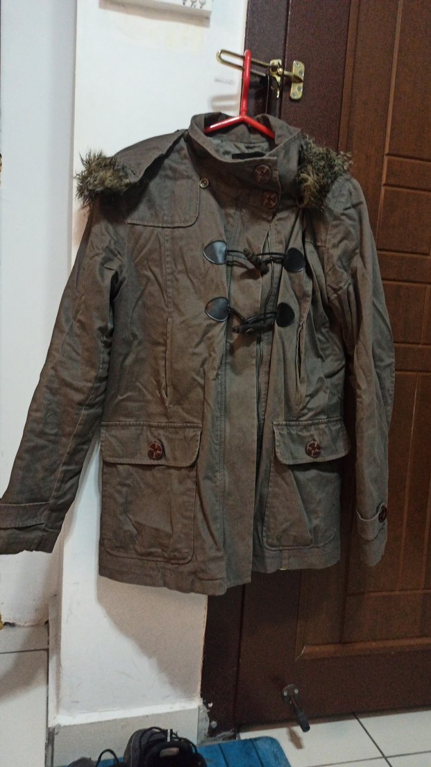 Kürk Detaylı yeşil Kadın Ceket - Görsel 2