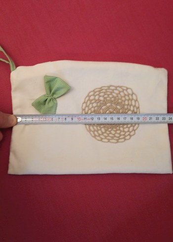 Nakışlı Fiyonk Detaylı Beyaz Bohem Çanta - Görsel 4