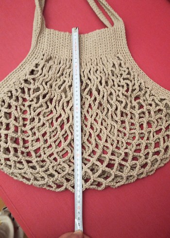 Bej Dantel Detaylı Örgü Kadın Çanta - Görsel 3