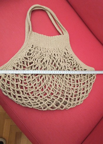 Bej Dantel Detaylı Örgü Kadın Çanta - Görsel 2