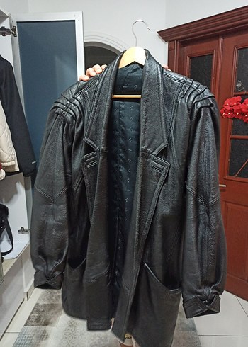 Kadın Siyah Hakiki Deri Vintage Goth Vatkalı Ceket - Görsel 4