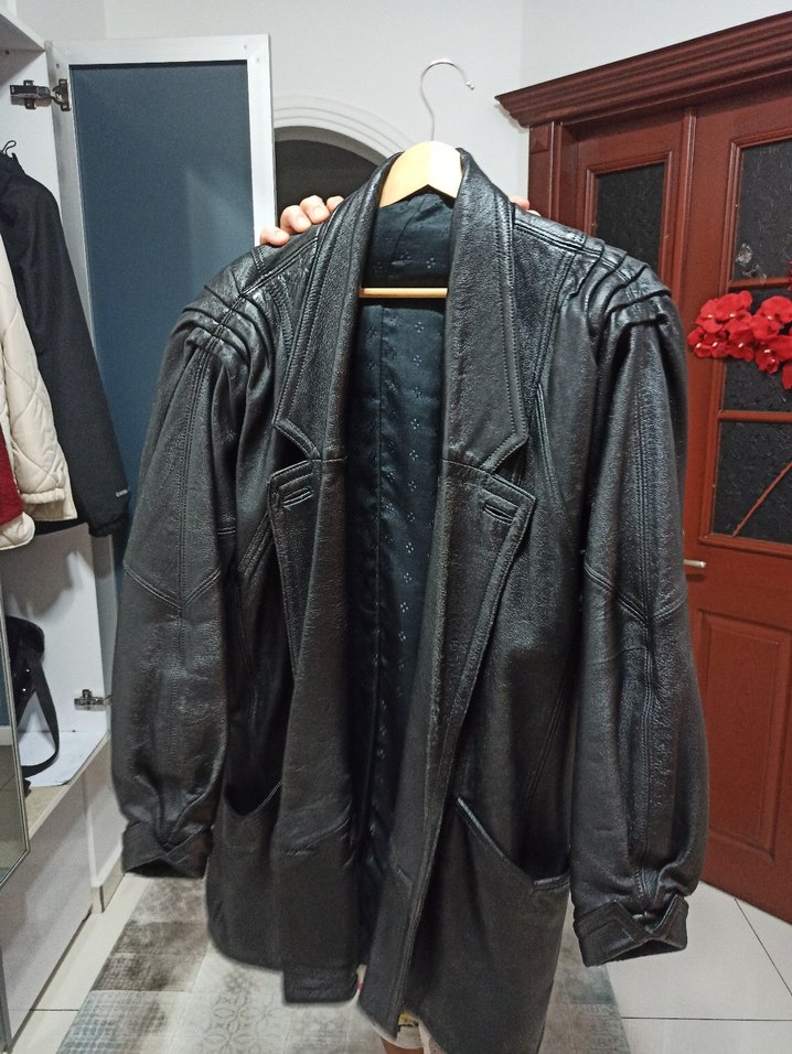 Kadın Siyah Hakiki Deri Vintage Goth Vatkalı Ceket - Görsel 4