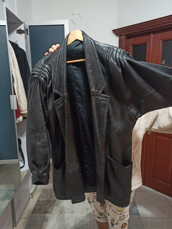 Kadın Siyah Hakiki Deri Vintage Goth Vatkalı Ceket - Görsel 5