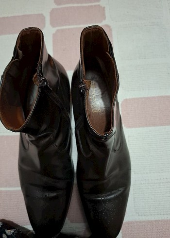 Klasik Kahverengi Deri fermuarlı Erkek Bot - Görsel 3