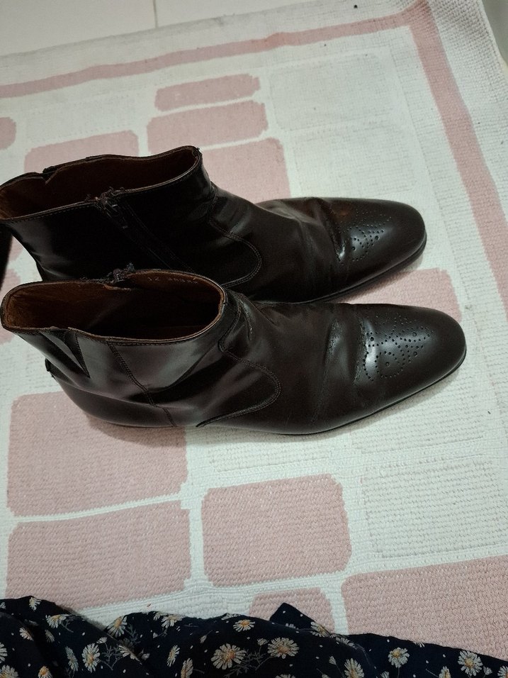 Klasik Kahverengi Deri fermuarlı Erkek Bot - Görsel 4