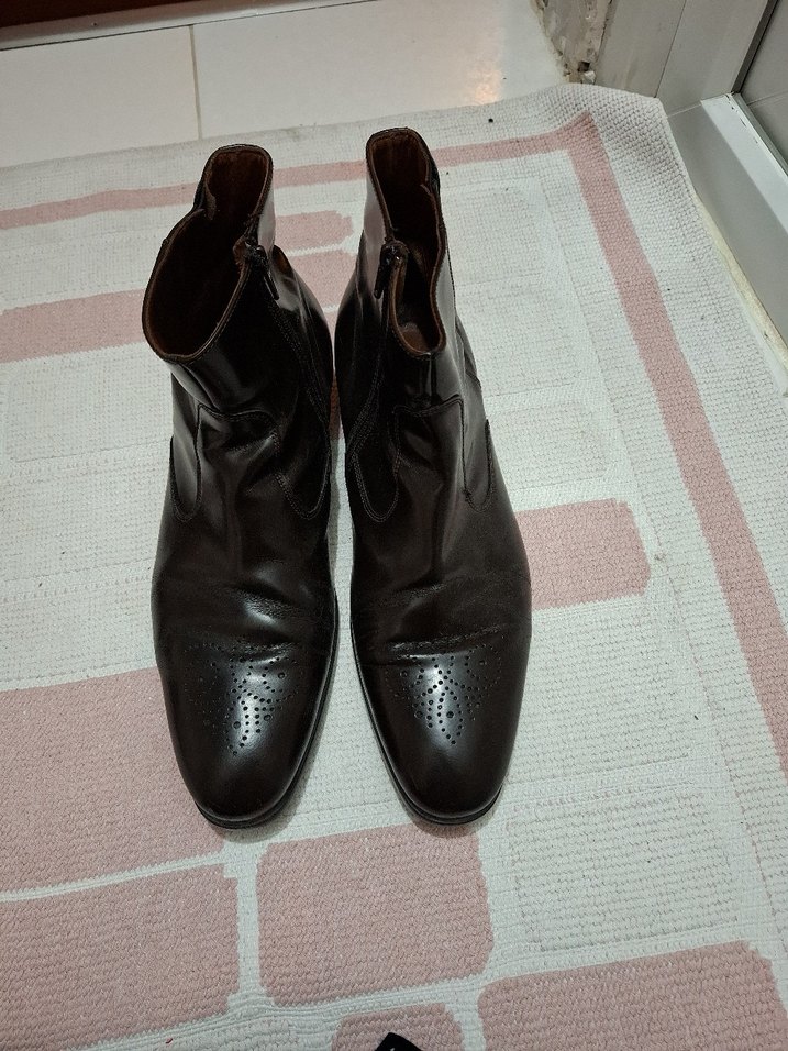 Klasik Kahverengi Deri fermuarlı Erkek Bot - Görsel 2