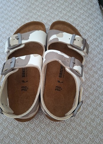 Bej Gri Tokalı Erkek Çocuk Terliği Birkenstock Yeni