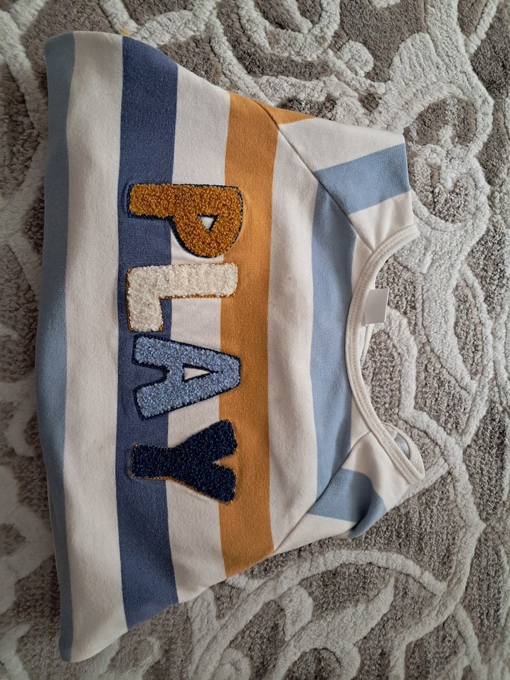 Çizgili ve Nakışlı Bebek Tulum - Görsel 2