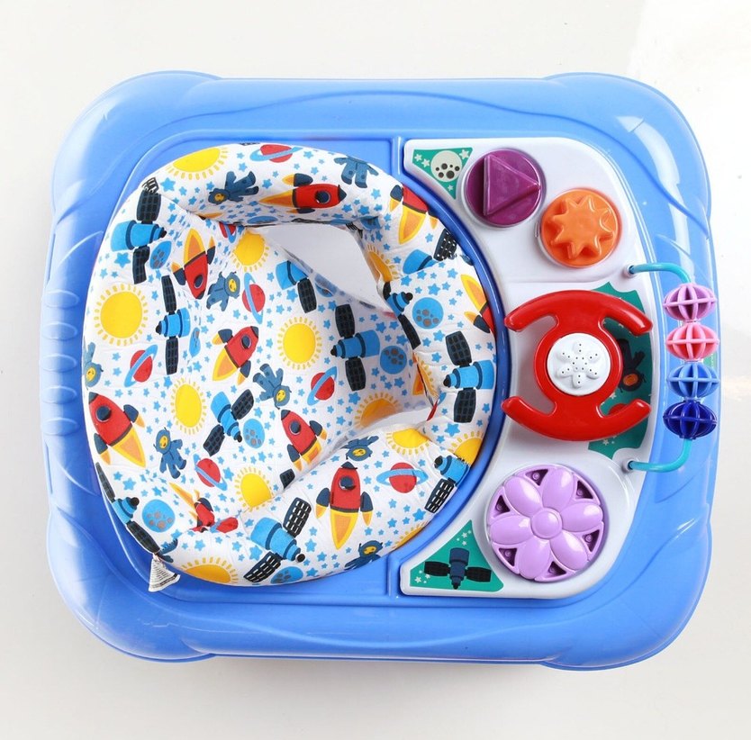 Renkli Mavi Bebek Yürüteci - Görsel 2