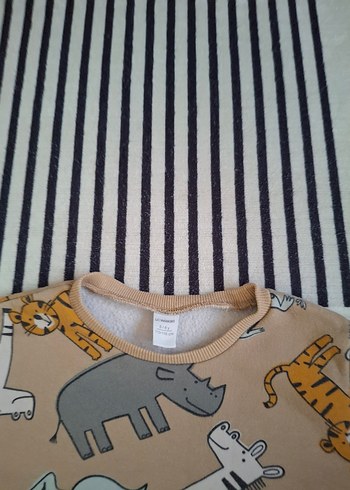 LC Waikiki Erkek Çocuk Uzun Kollu Zebra Desenli Sweatshirt
