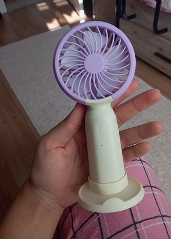 Mor Mini Masaüstü El Vantilatörü - Görsel 2