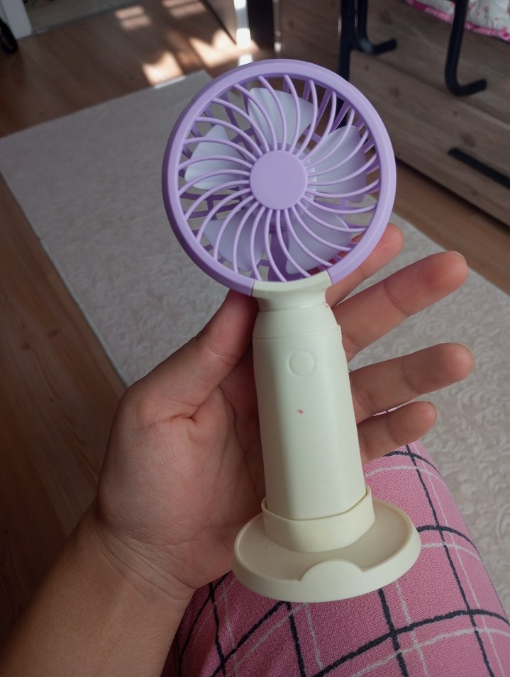 Mor Mini Masaüstü El Vantilatörü - Görsel 2