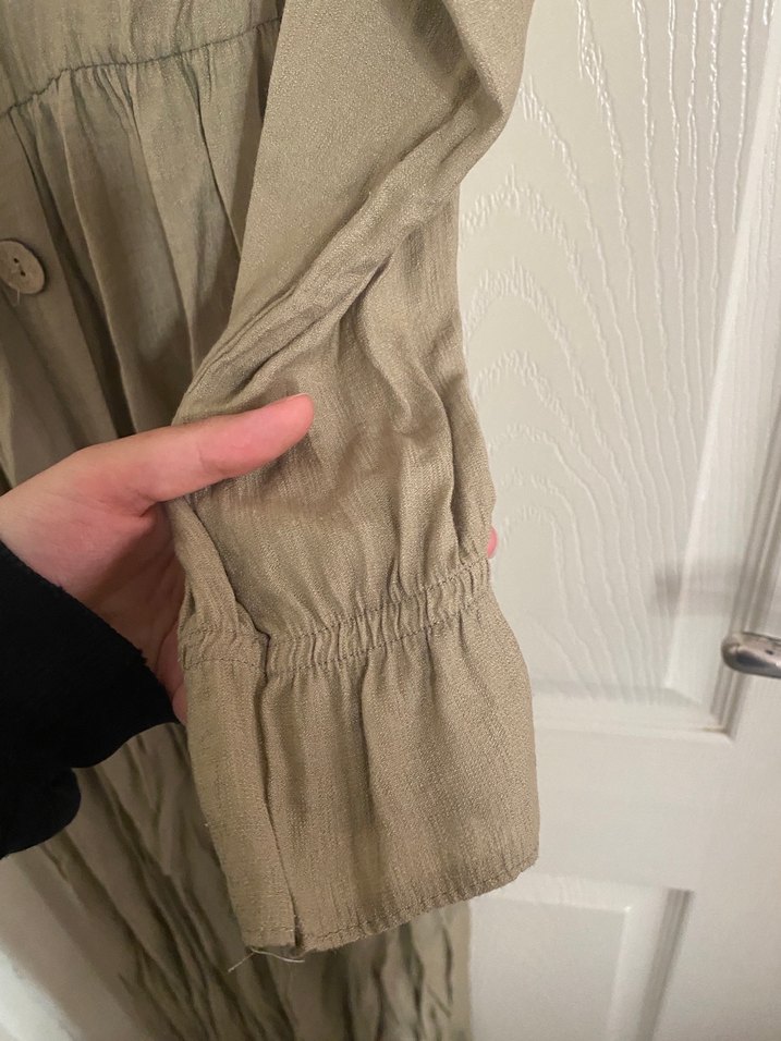 Bej Kadın Uzun Keten Elbise - Görsel 3