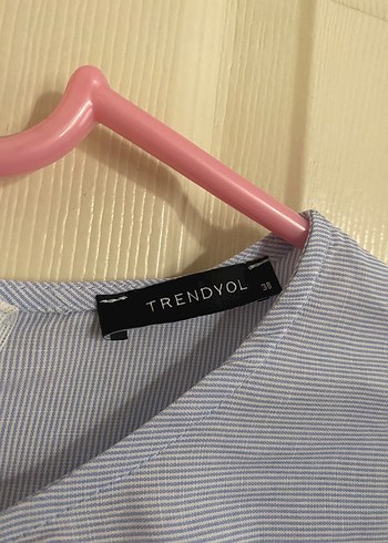 38 Beden Trendyolmilla Mavi Uzun Keten Elbise, Fırfırlı, Rahat Kesim
