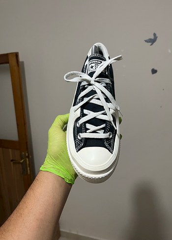 Converse Beyaz Siyah Platform Spor Ayakkabı orijinal Converse 42