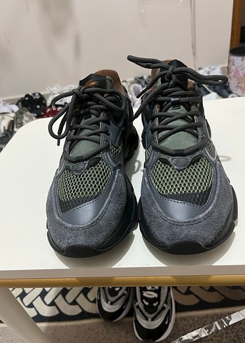 43 Beden gri Renk Kamuflaj Desenli Gri Erkek Spor Ayakkabı Lacoste orijinal 43