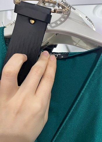 Uzun Kollu Yeşil Kadın Elbise - Görsel 3