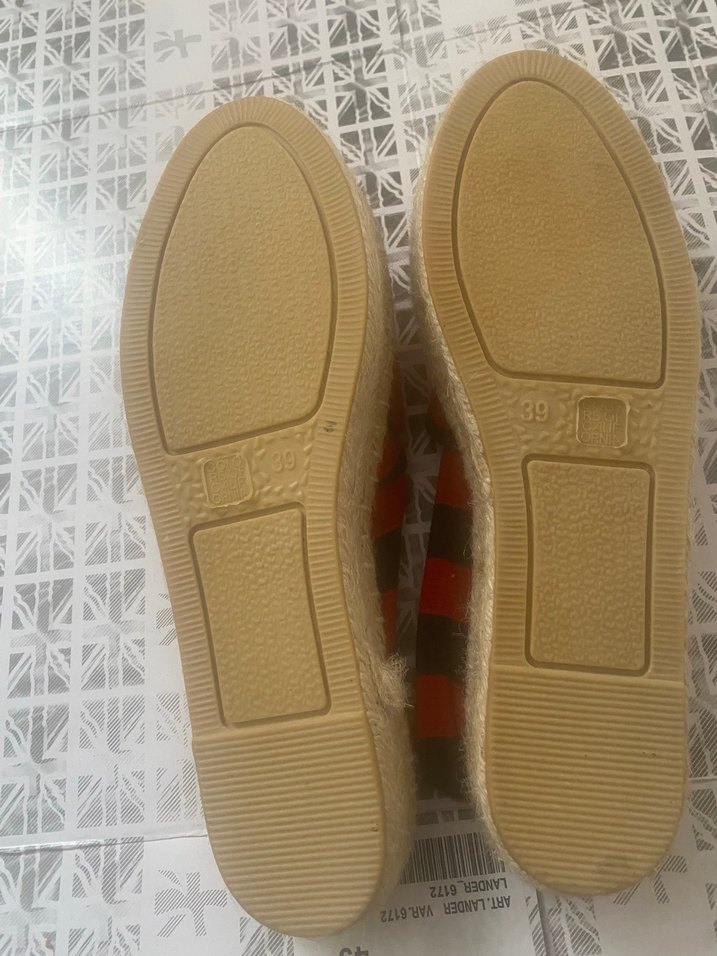 Kırmızı Nakışlı Örgü Dolgu Topuklu Espadril - Görsel 3