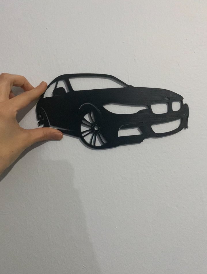 Siyah araba duvar maketi bmw - Görsel 2