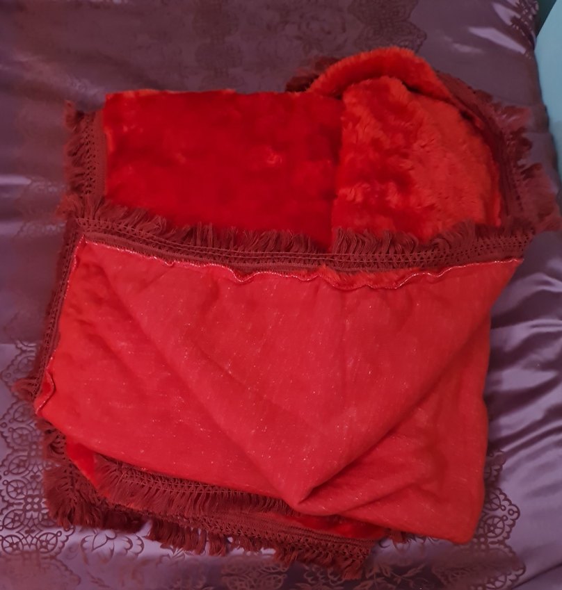 Parlak Kırmızı Düz Battaniye/Yatak örtüsü - Görsel 2