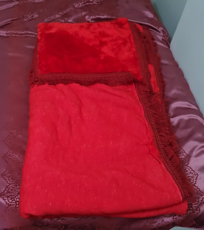 Parlak Kırmızı Düz Battaniye/Yatak örtüsü - Görsel 3