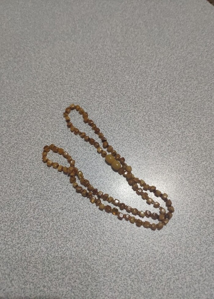 Sarı kehribar kolye  - Görsel 2