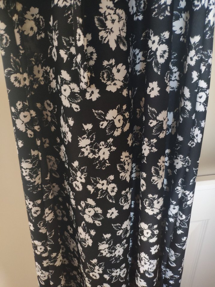 Diger Bohem Uzun Kollu Beyaz Çiçekli Elbise - Görsel 4