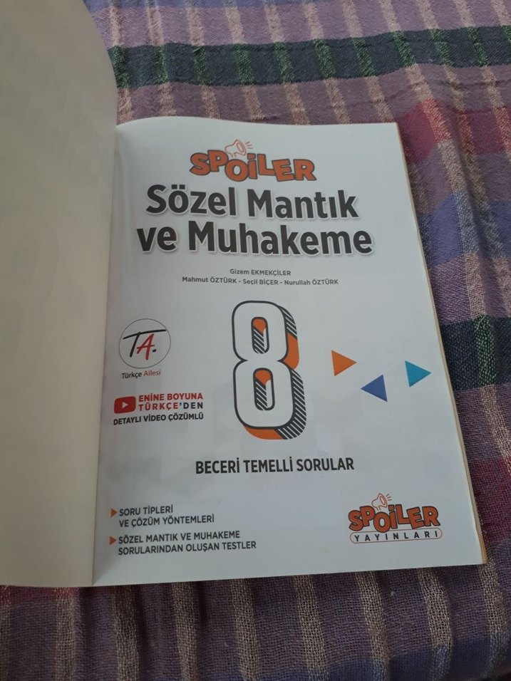 Spoiler 8. Sınıf Sözel Mantık ve Muhakeme Kitabı - Görsel 2