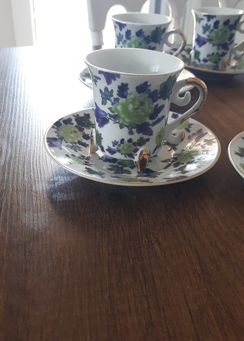 Çiçek Desenli 6'lı Kahve Fincan ve Tabağı Seti - Görsel 5