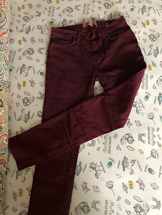 Skinny jeans bordo renk