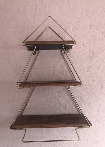 Diğer Kahverengi Ahşap Metal Duvar Rafı