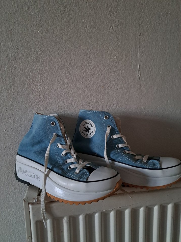 Converse Kadın Denim Bağcıklı Dolgu Topuk Sneaker - Görsel 2