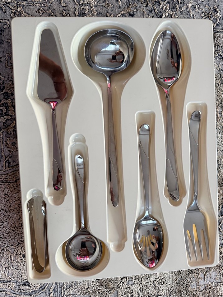 Ahşap Kutuda Gri Kahverengi Çatal Kaşık Seti çay tatlı kşk yok - Görsel 4