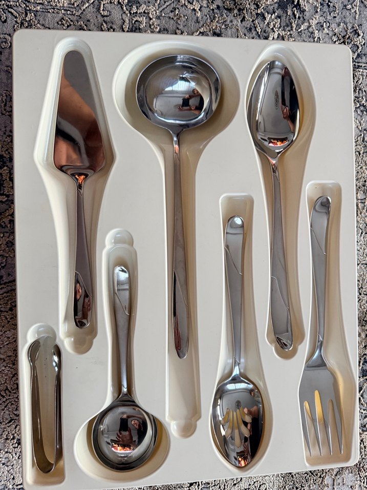 Ahşap Kutuda Gri Kahverengi Çatal Kaşık Seti çay tatlı kşk yok - Görsel 5