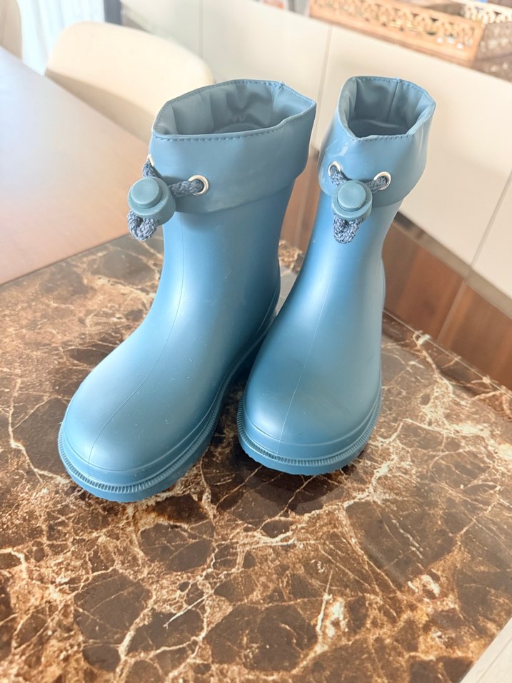 Mavi igor yağmur botu Çocuk Lastik Bot Velcro - Görsel 3