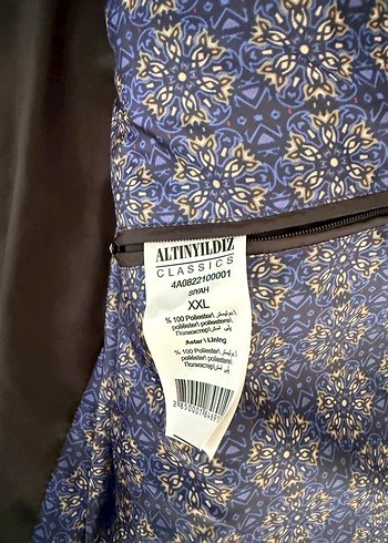 Siyah  Fermuarlı Erkek Spor Mont altınyıldız  xxl - Görsel 3