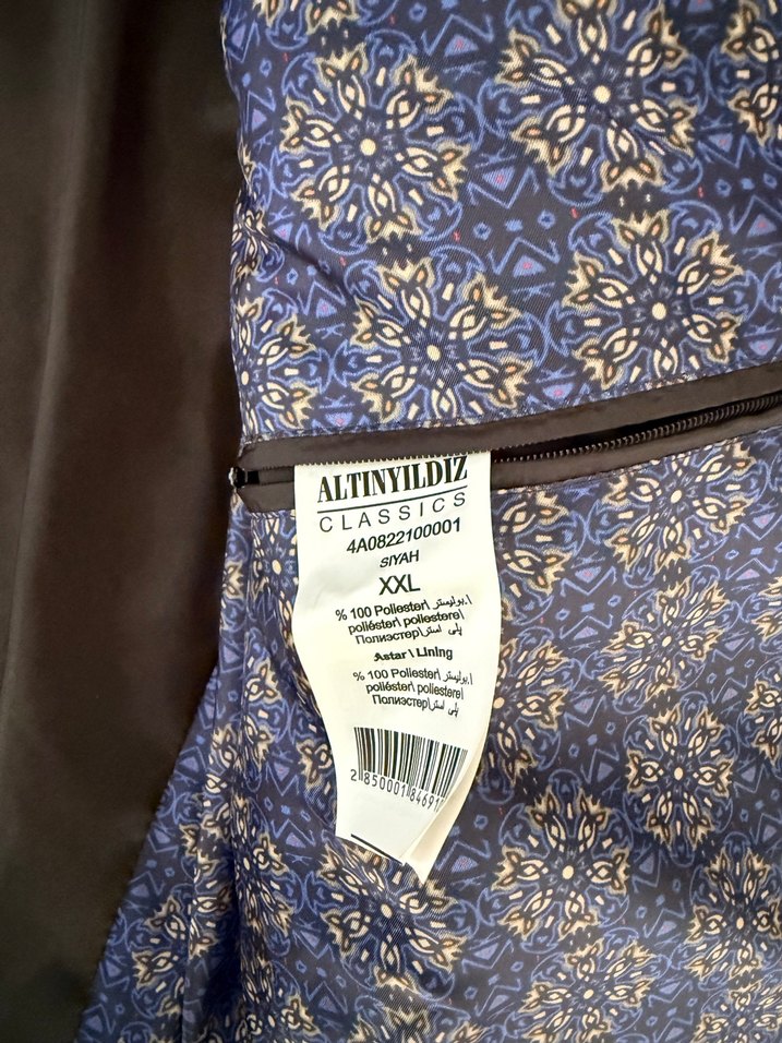 Siyah  Fermuarlı Erkek Spor Mont altınyıldız  xxl - Görsel 3