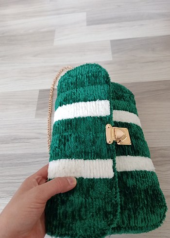 Diğer Yeşil Örgü Kadın Çanta Zincirli