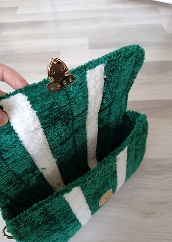 Beden yeşil Renk Yeşil Örgü Kadın Çanta Zincirli