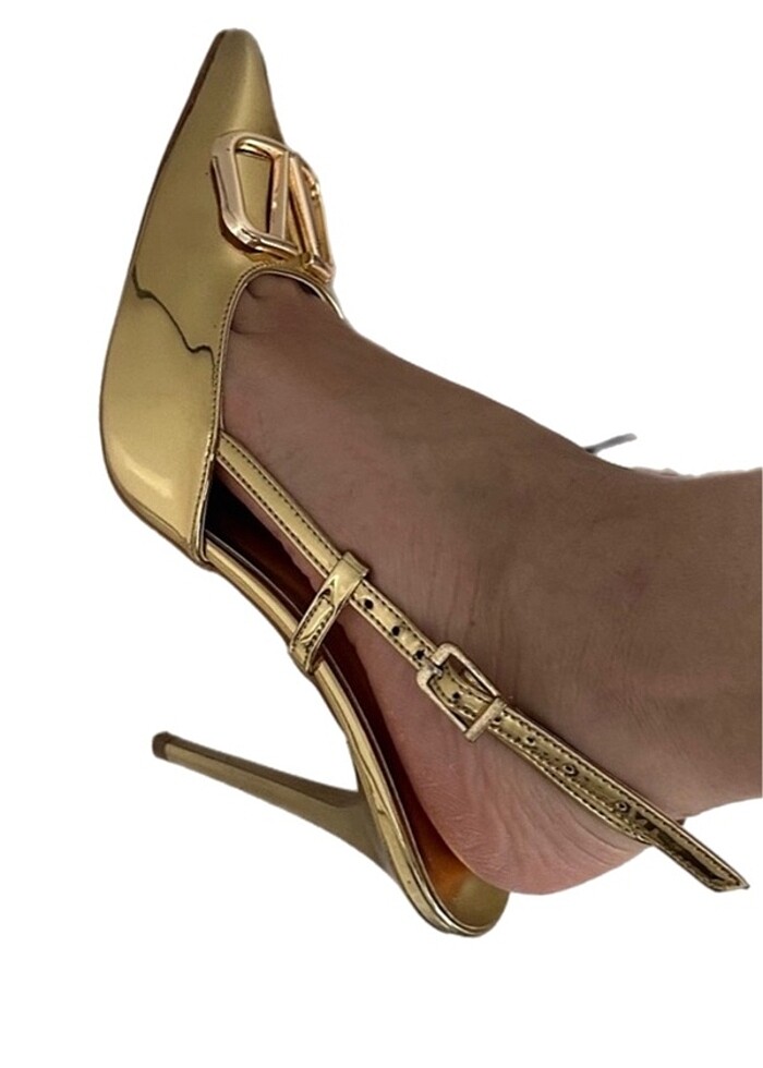 Altın Rengi Topuklu Ayakkab - Görsel 5