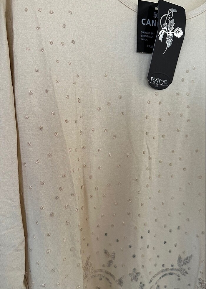 Etiketli Hiç Kullanılmamış Bej Uzun Kollu Tişört - Görsel 2