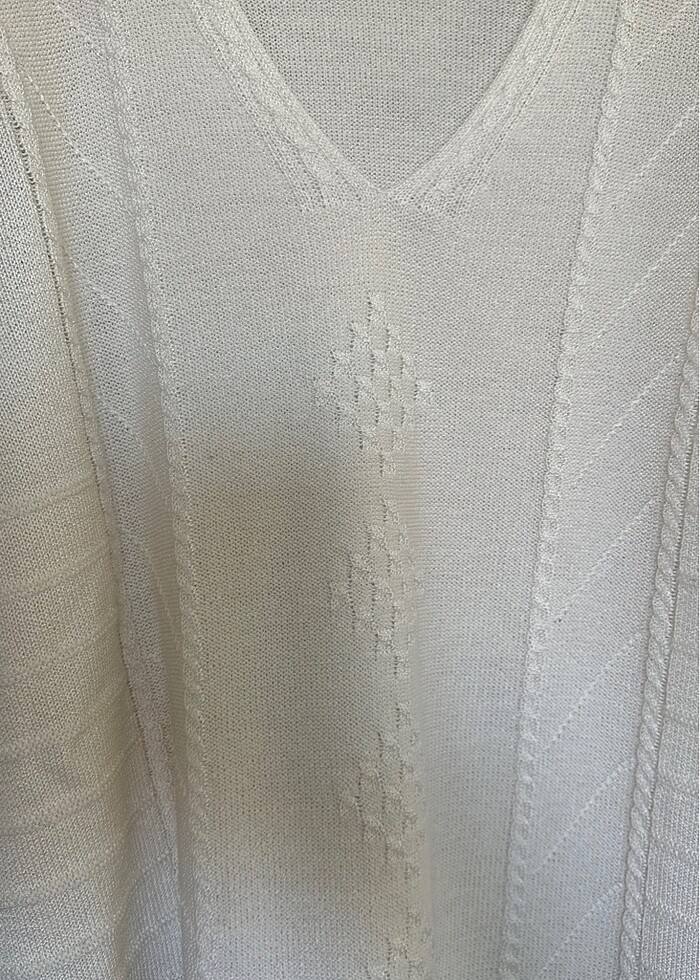 Beyaz Renk Triko Kazak - Görsel 3