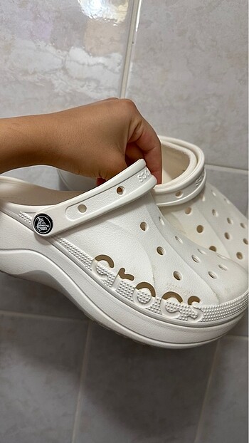 Orijinal Beyaz Crocs Kalın Taban Terlik