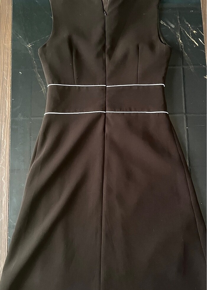 Siyah Midi Elbise - Görsel 2