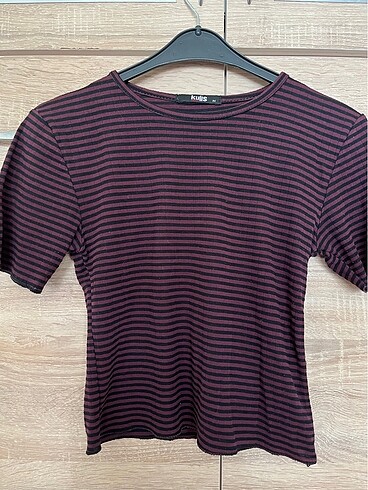 çizgili crop bluz